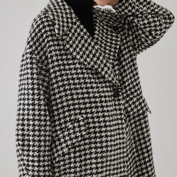 Chic Houndstooth Pattern Oversized Balloon Sleeve
Coat - Picture 3 of 3